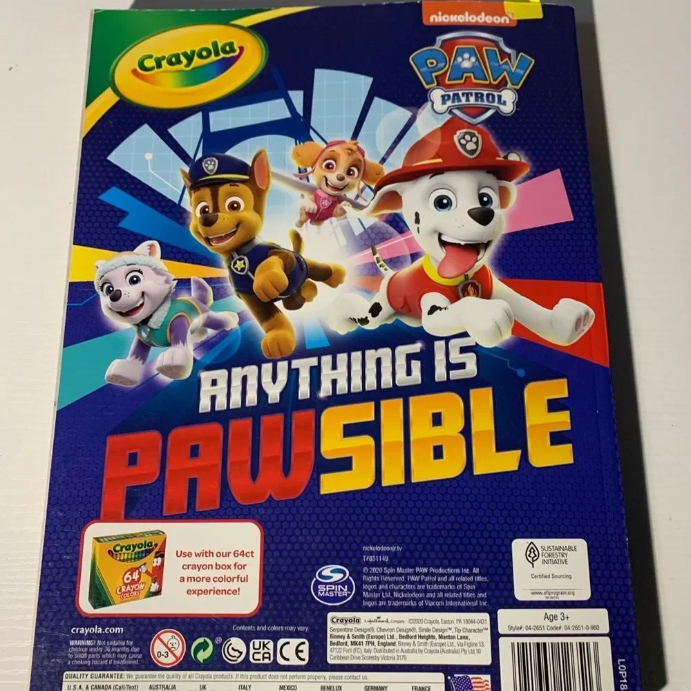 Crayola PAW Patrol Activity Book - Blue and Red